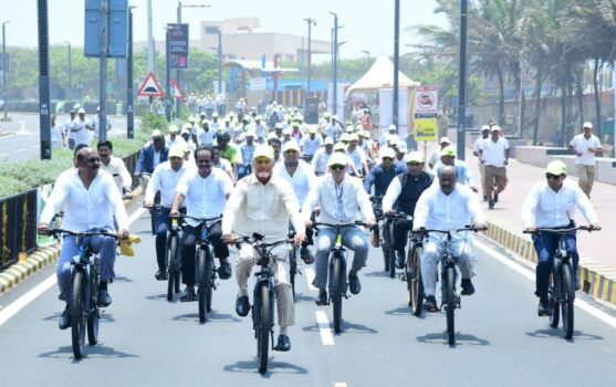 Chief Minister Chandrababu Naidu's cycle rally